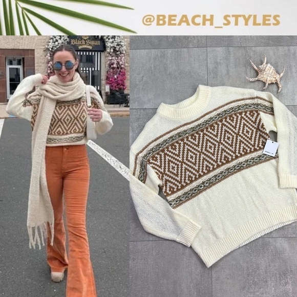 🔆O’NEILL🔆 Floyd Argyle COZY Warm, comfortable sweater knitted retro - Picture 1 of 16